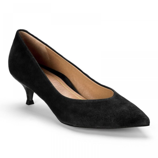 Vionic Heels Ireland - Josie Kitten Heel Black - Womens Shoes Online | XUWOY-3608
